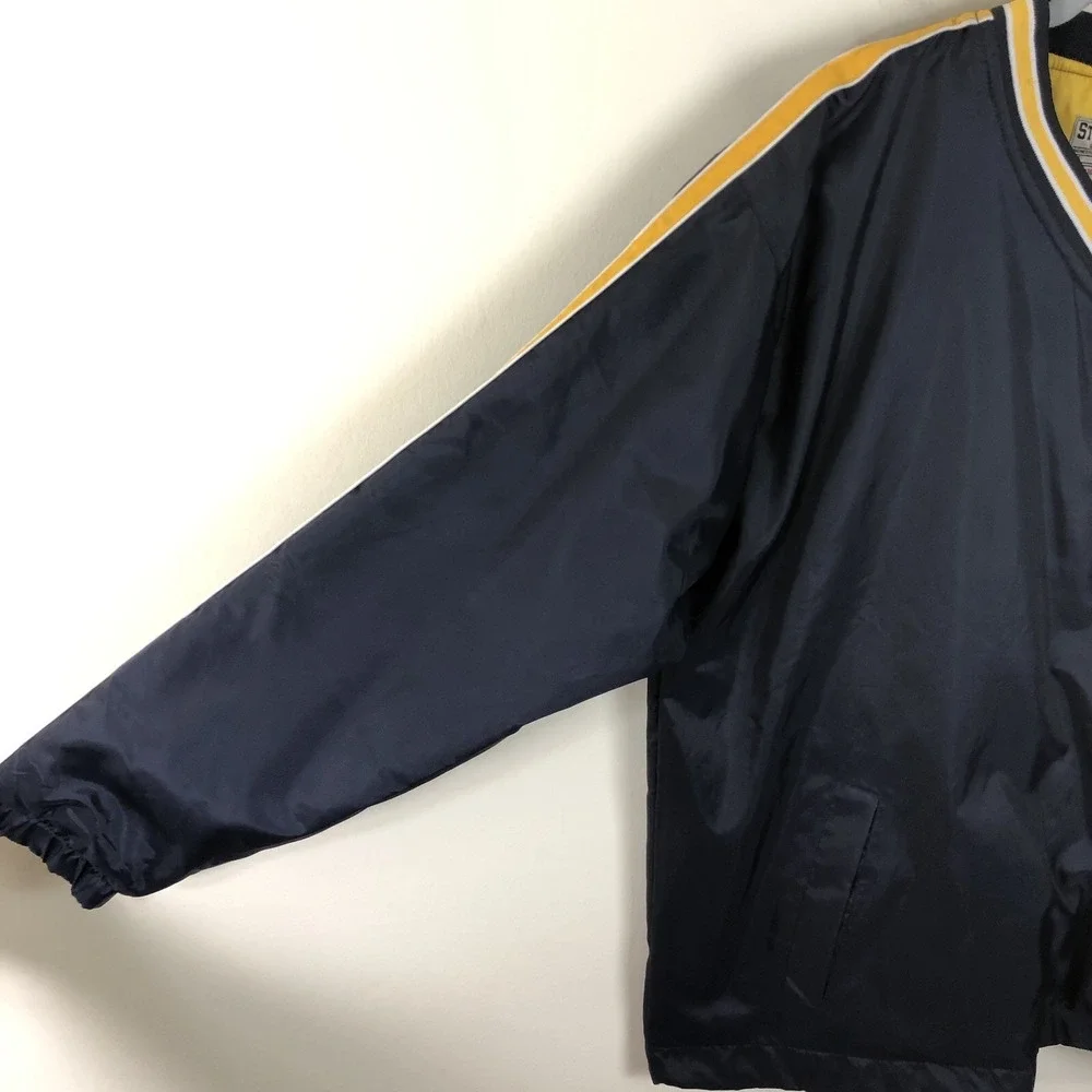 Steve & Barry's Golf Lined Windbreaker Sweatshirt Jacket Mens M Navy Gold S&B